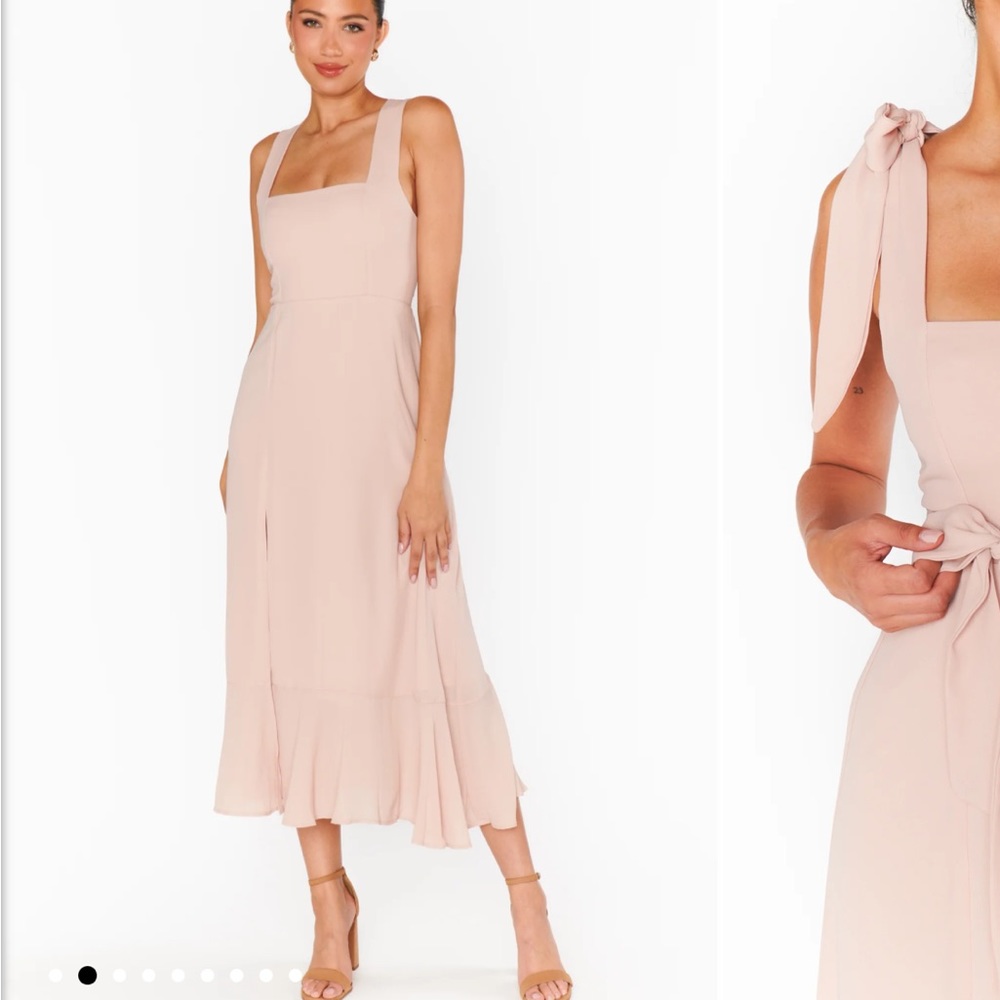 SHOW ME YOUR MUMU Claire midi dress in dusty blush- worn once then dry cleaned - Picture 3 of 4